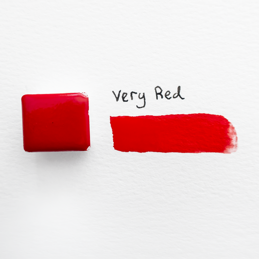 red watercolour paint swatch
